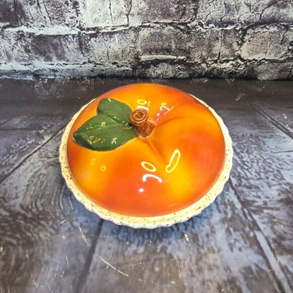 Vintage Peach Pie Holder Ceramic Pie Plate - Picture 2 of 6